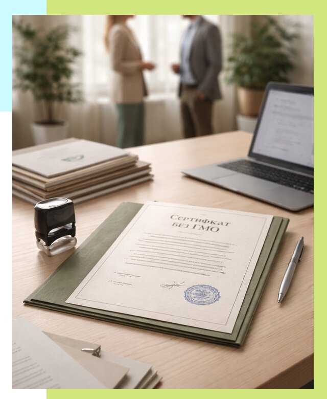 Сертификат без ГМО в Новороссийске от 7656 р. оформить срочно Алешин-Нвр